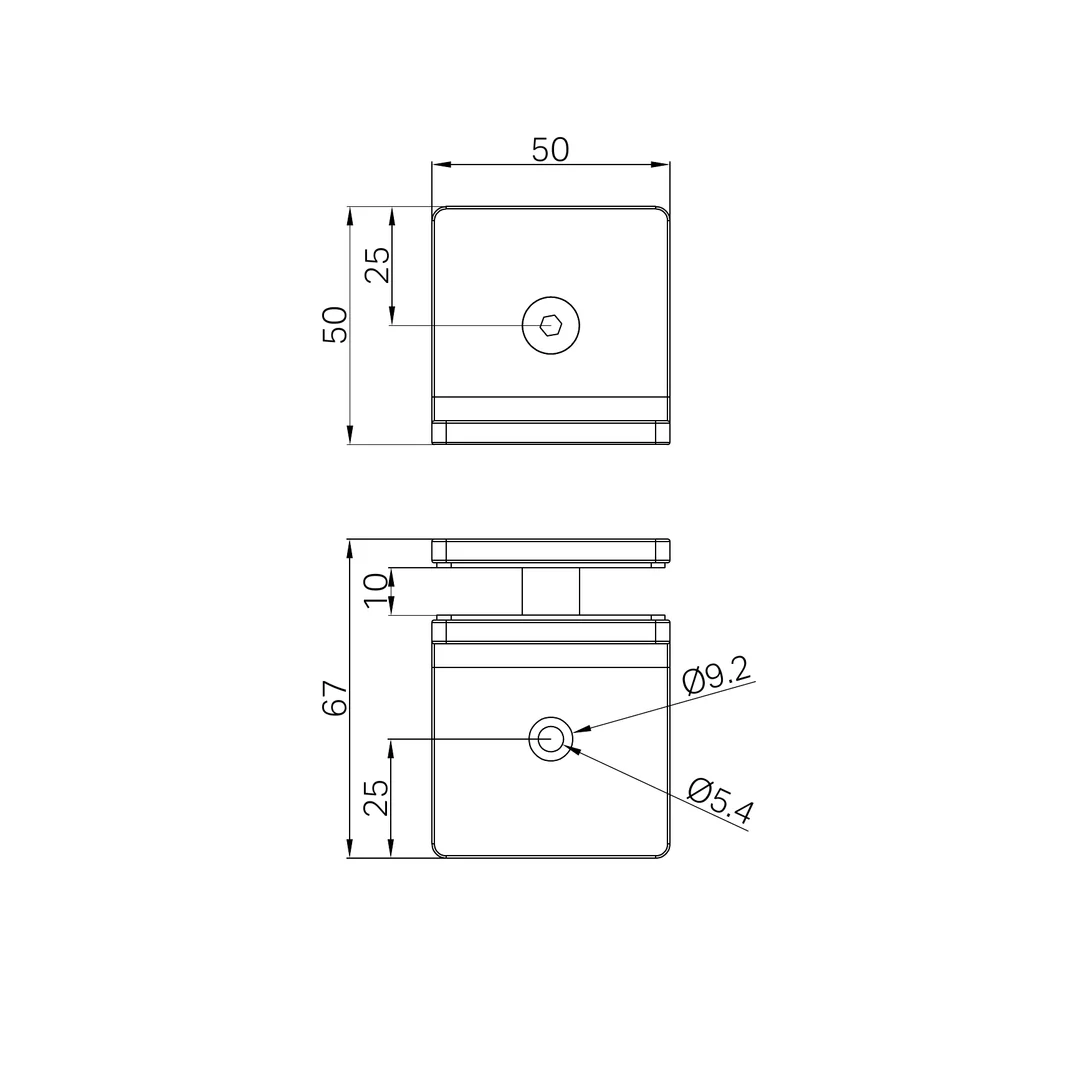 Nero 90 Degree Glass To Wall Bracket 10Mm Glass Brushed Nickel - Image 2