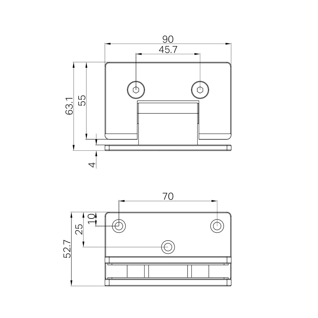 Nero 90 Degree Glass To Wall Shower Hinge 10Mm Glass Chrome - Image 2