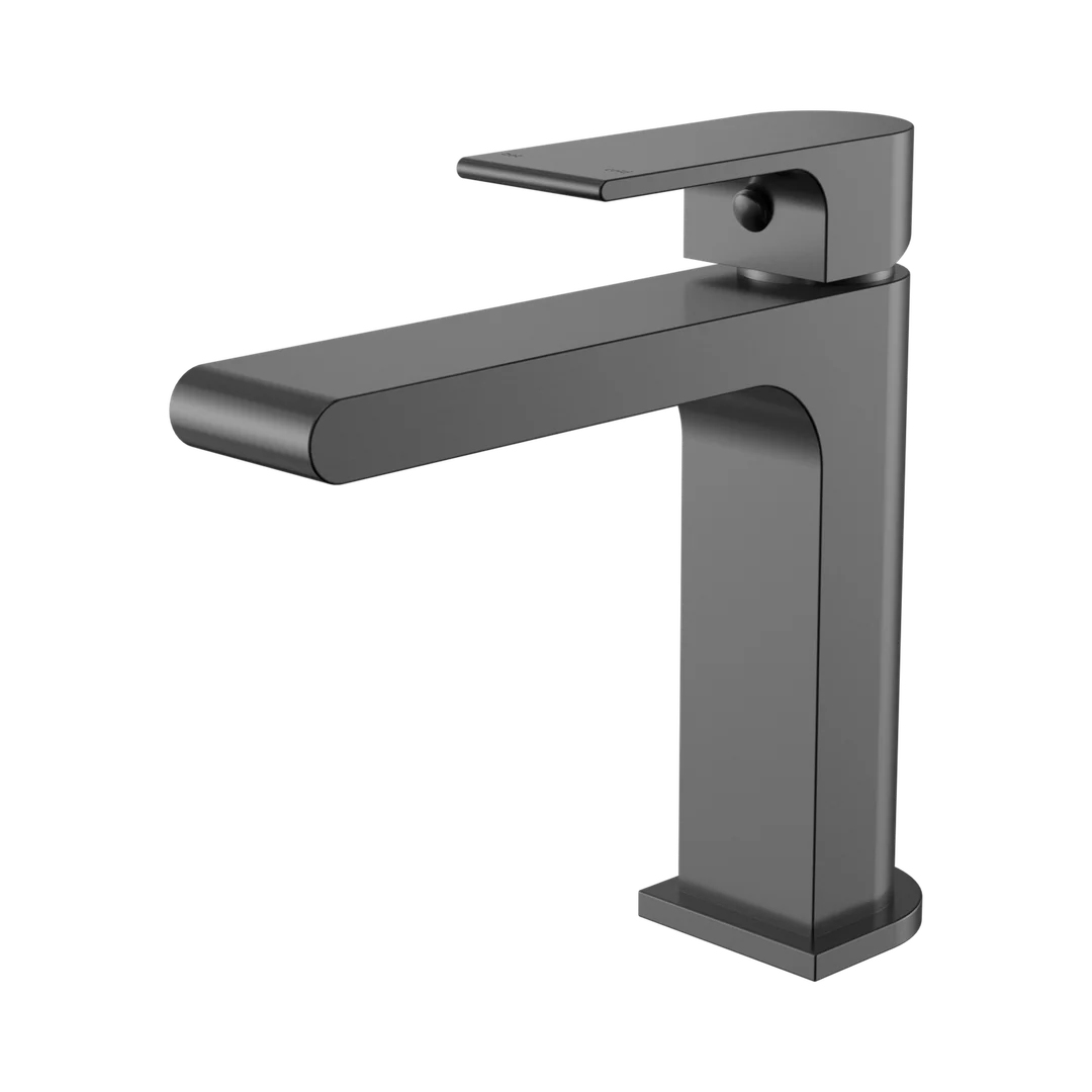 Nero Bianca Basin Mixer Straight Spout Gun Metal