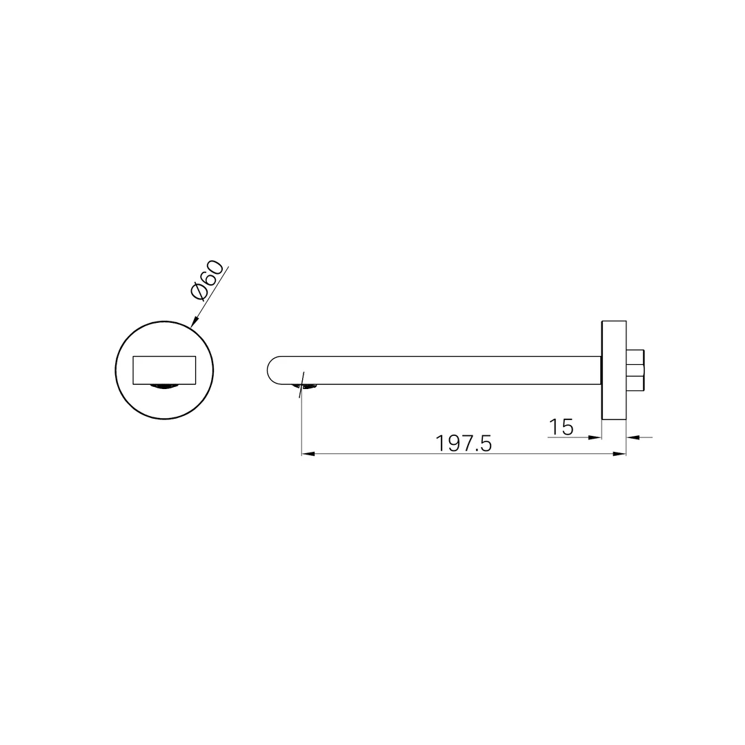 Nero Bianca Fixed Bath Spout Only 200Mm Gun Metal - Image 2