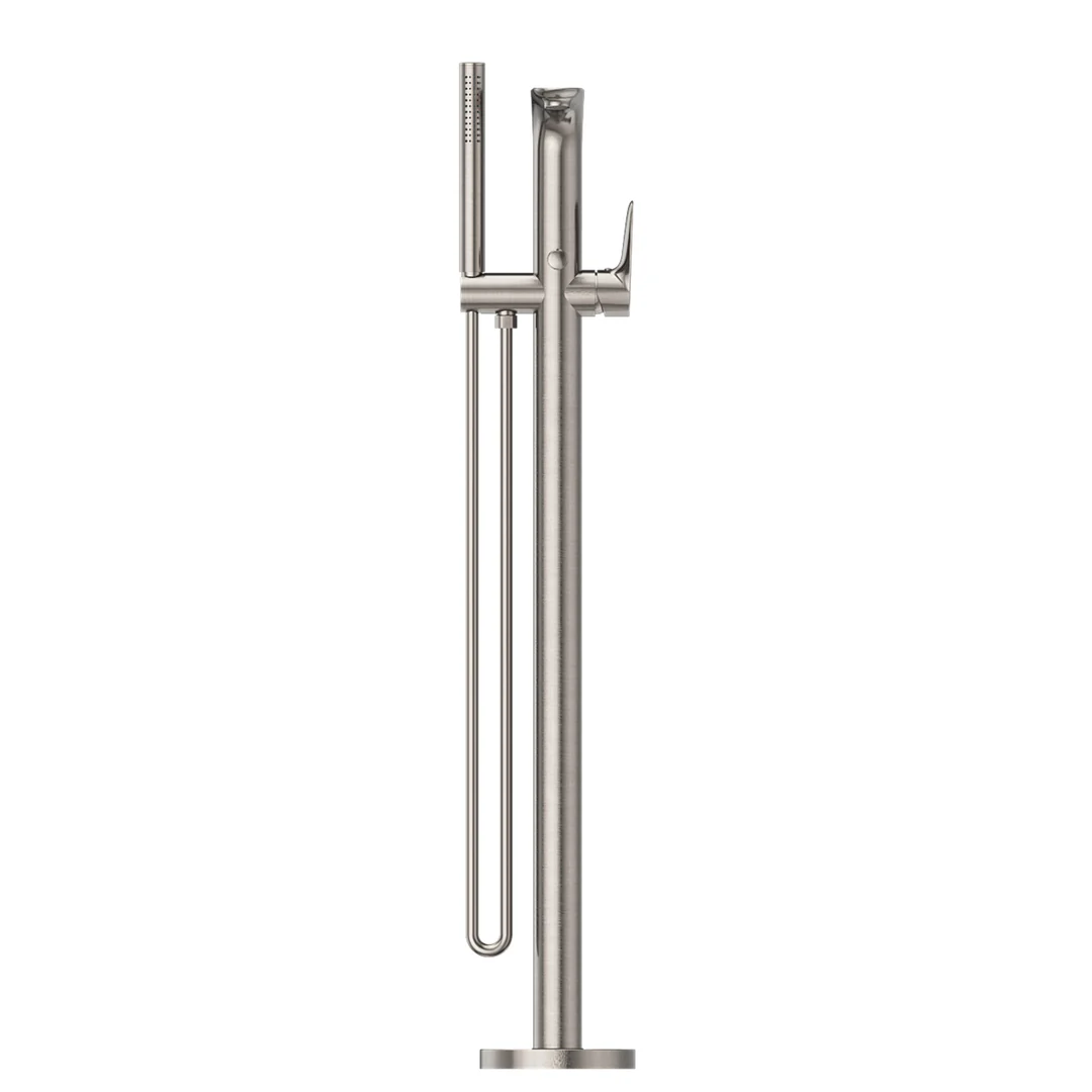 Nero Bianca Floor Standing Bath Mixer Brushed Nickel - Image 10