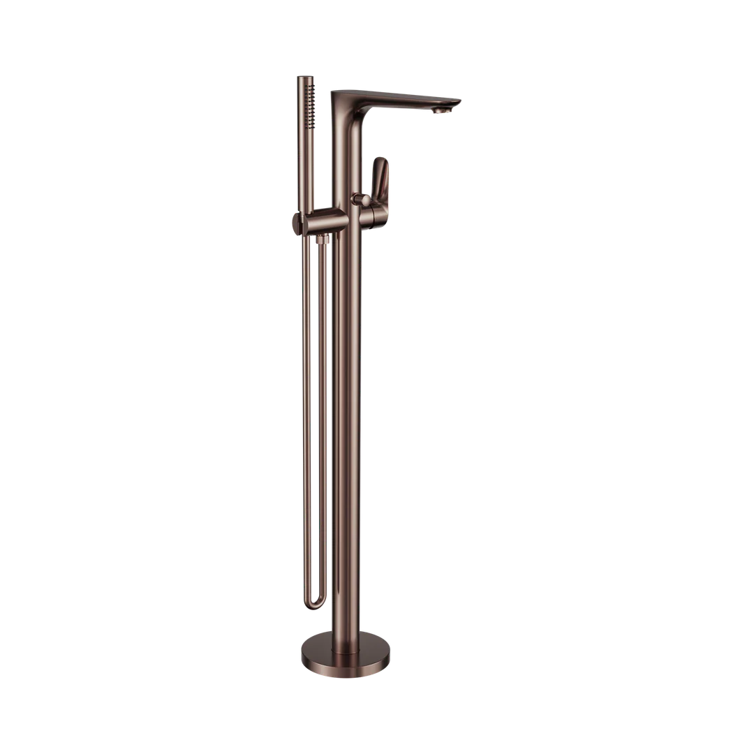 Nero Bianca Freestanding Bath Mixer With Hand Shower Brushed Bronze