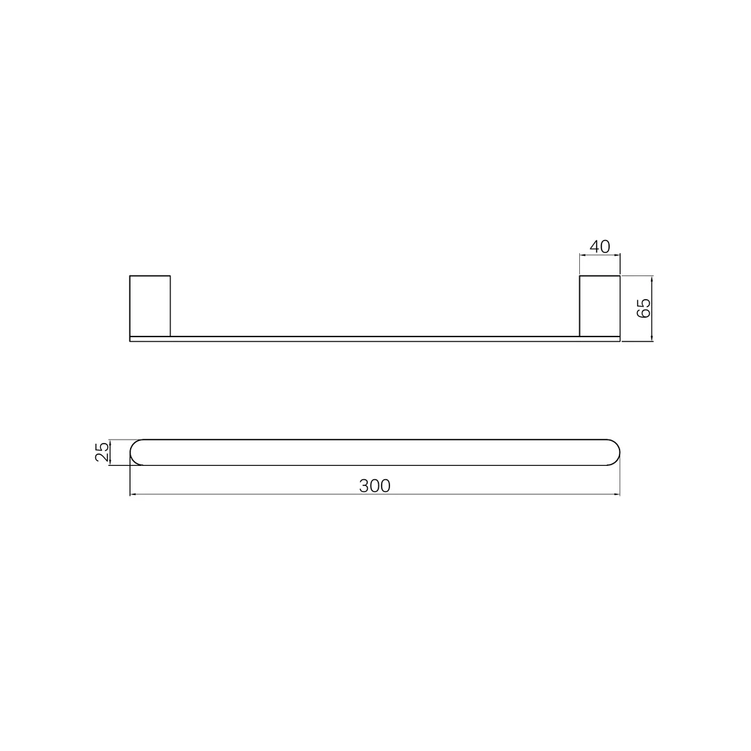Nero Bianca Hand Towel Rail Brushed Gold - Image 3