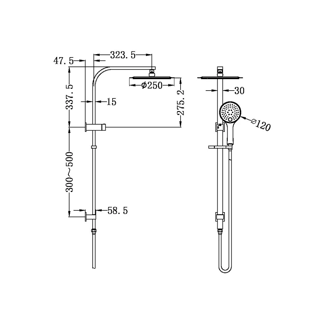 Nero Bianca New Shower Set Gun Metal - Image 5