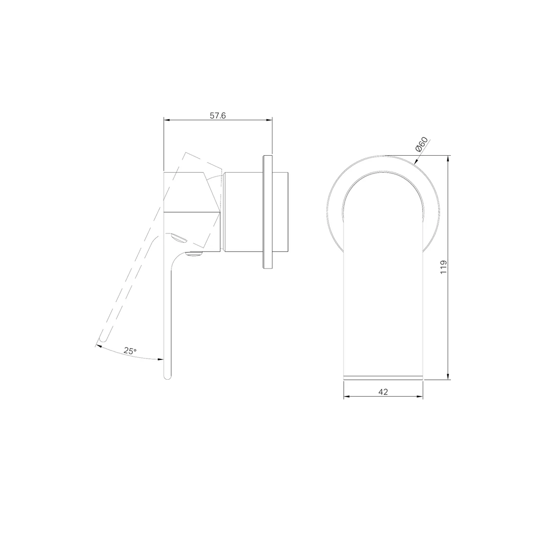 Nero Bianca Shower Mixer 60Mm Plate Trim Kits Only Brushed Nickel - Image 2