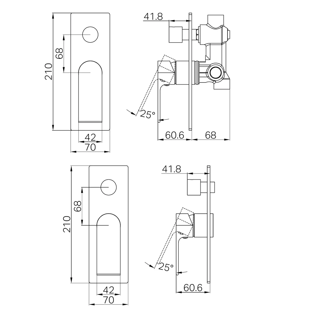 Nero Bianca Shower Mixer With Diverter Brushed Bronze - Image 2