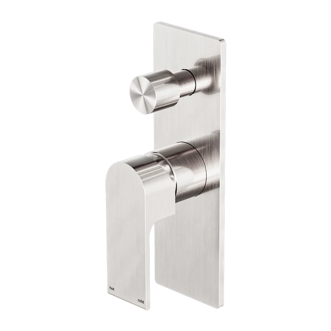 Nero Bianca Shower Mixer With Divertor Brushed Nickel - Image 4