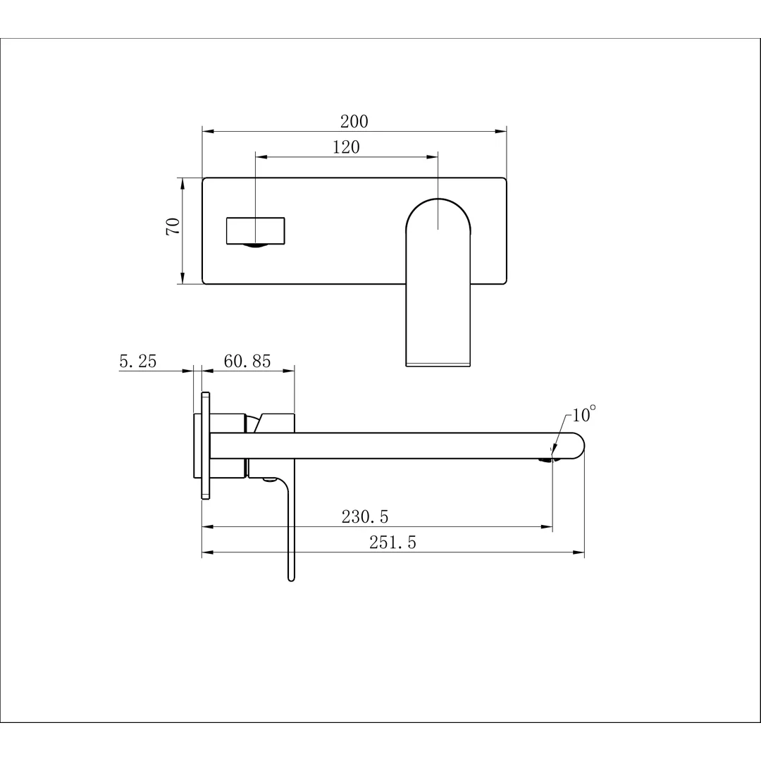 Nero Bianca Wall Basin/Bath Mixer 230Mm Trim Kits Only Brushed Nickel - Image 2