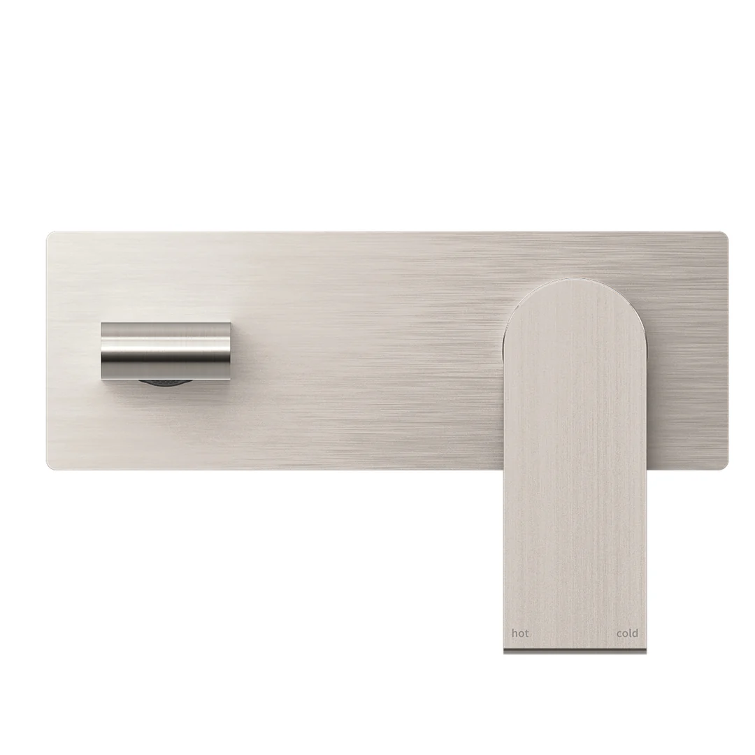 Nero Bianca Wall Basin Mixer Brushed Nickel - Image 5