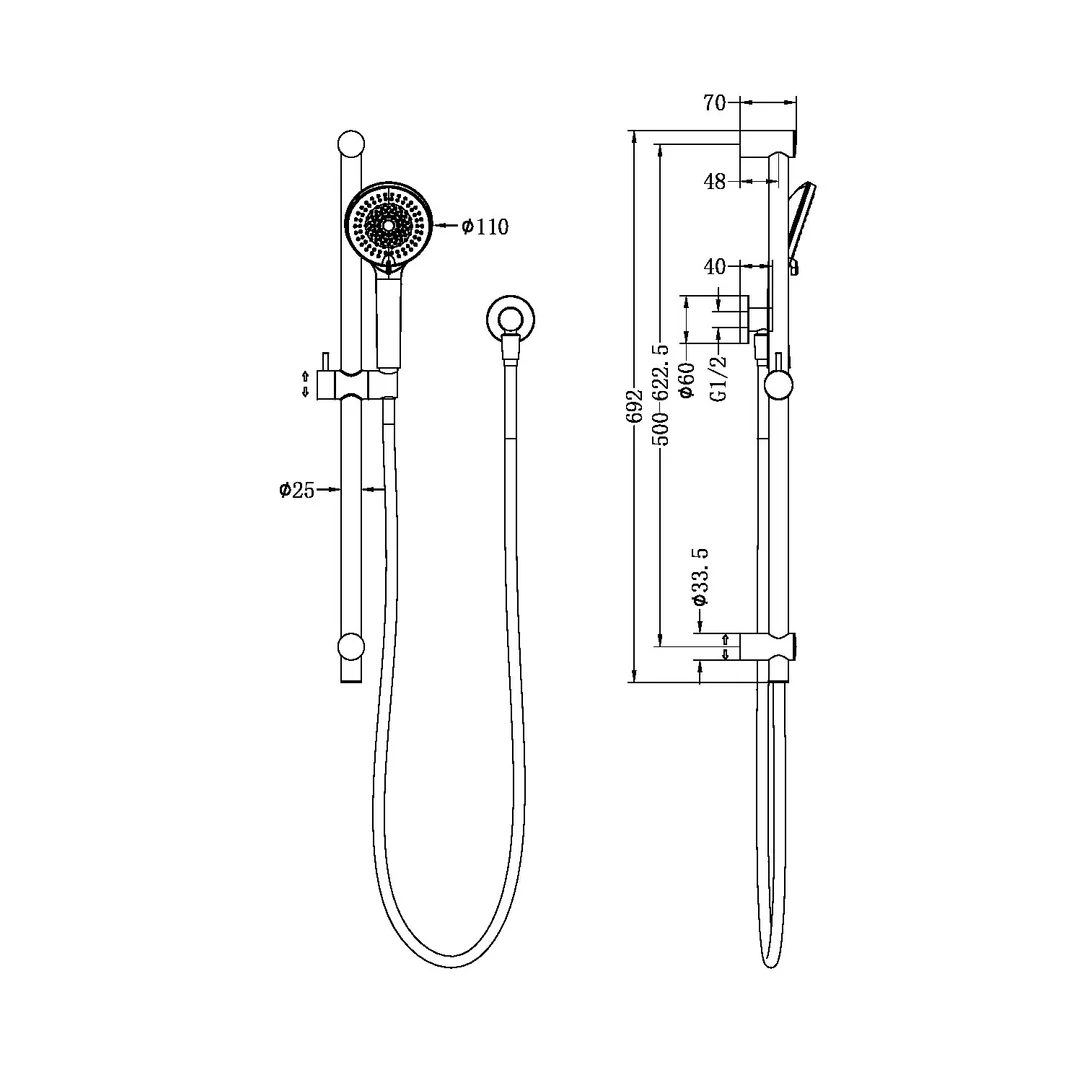 Nero Budget Shower Rail Chrome - Image 7