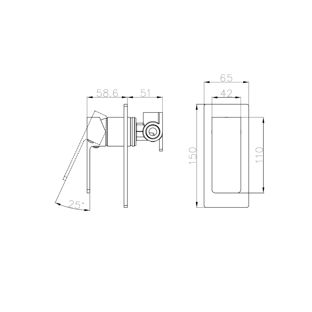 Nero Celia Shower Mixer Rectangular Backplate Brushed Nickel - Image 2