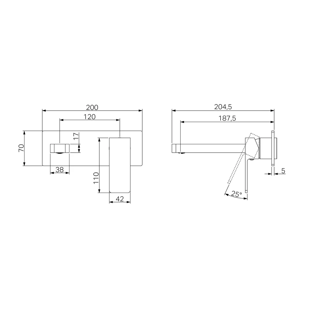 Nero Celia Wall Basin/Bath Mixer Trim Kits Only Brushed Nickel - Image 2