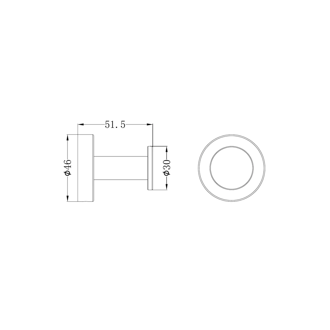 Nero Classic Robe Hook Brushed Nickel - Image 3
