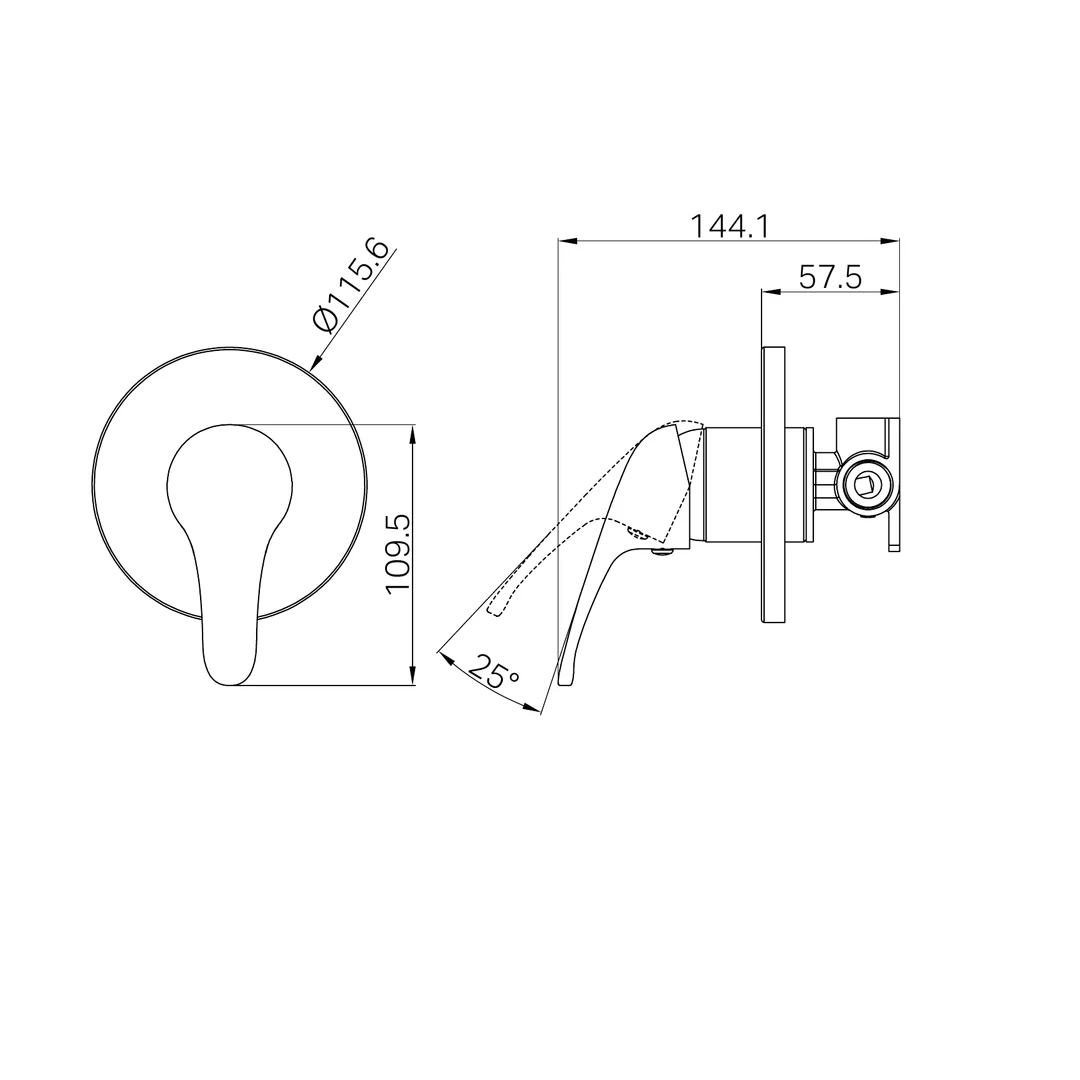Nero Classic Shower Mixer Chrome - Image 3