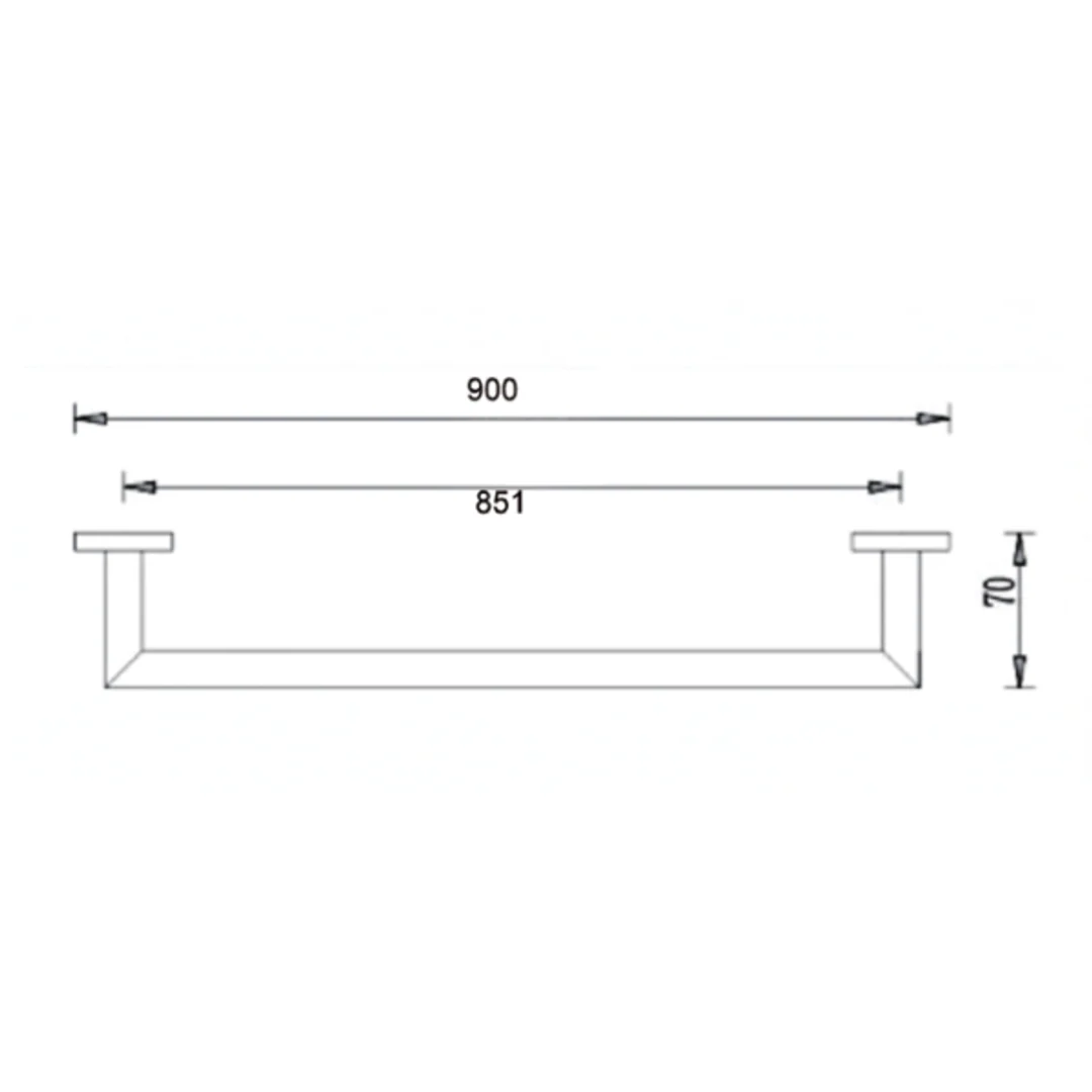 Nero Dolce 900Mm Single Towel Rail Chrome - Image 3