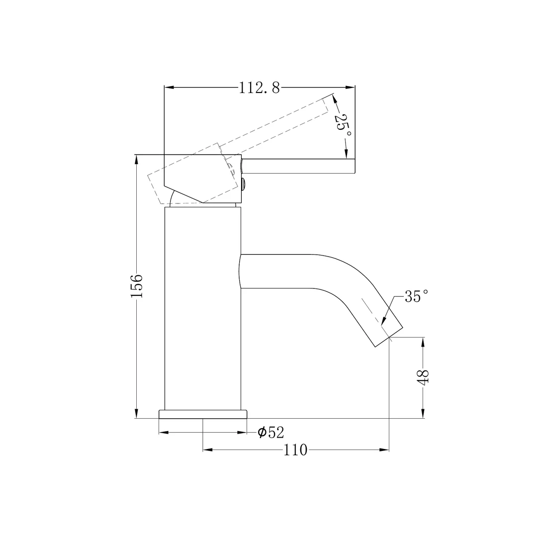 Nero Dolce Basin Mixer Stylish Spout Brushed Nickel - Image 3
