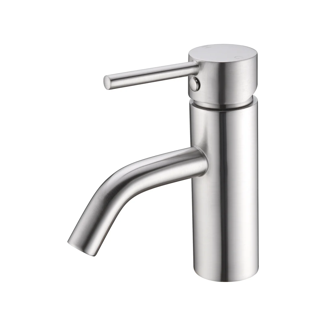 Nero Dolce Basin Mixer Stylish Spout Brushed Nickel - Image 4