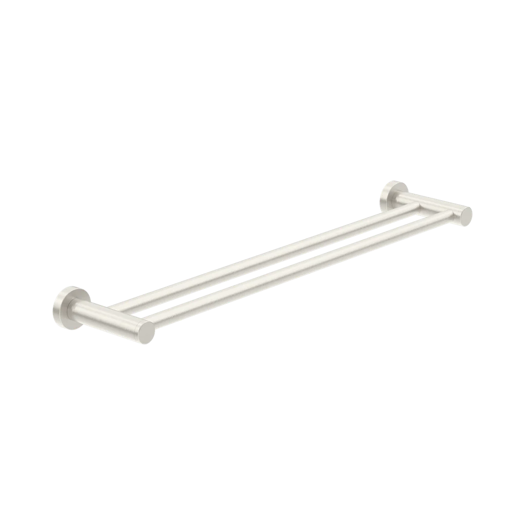 Nero Dolce Ii Double Towel Rail 600Mm Brushed Nickel