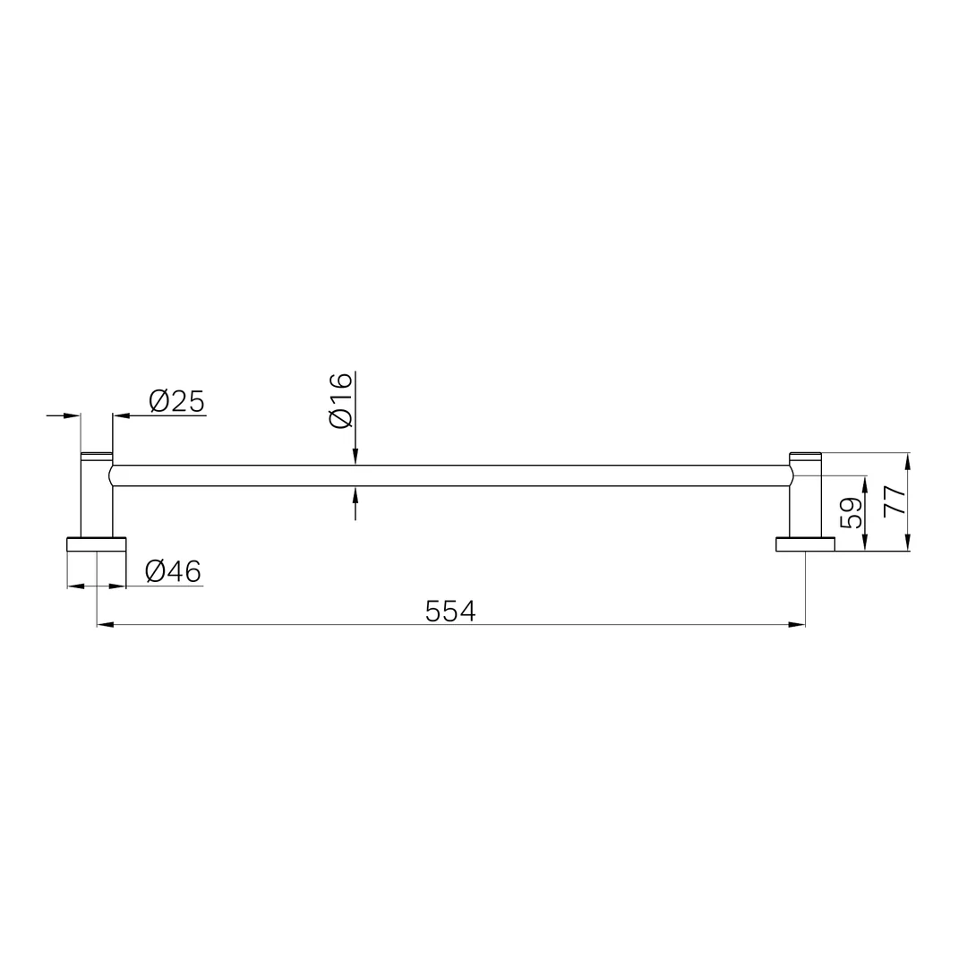 Nero Dolce Ii Single Towel Rail 600Mm Gun Metal - Image 2