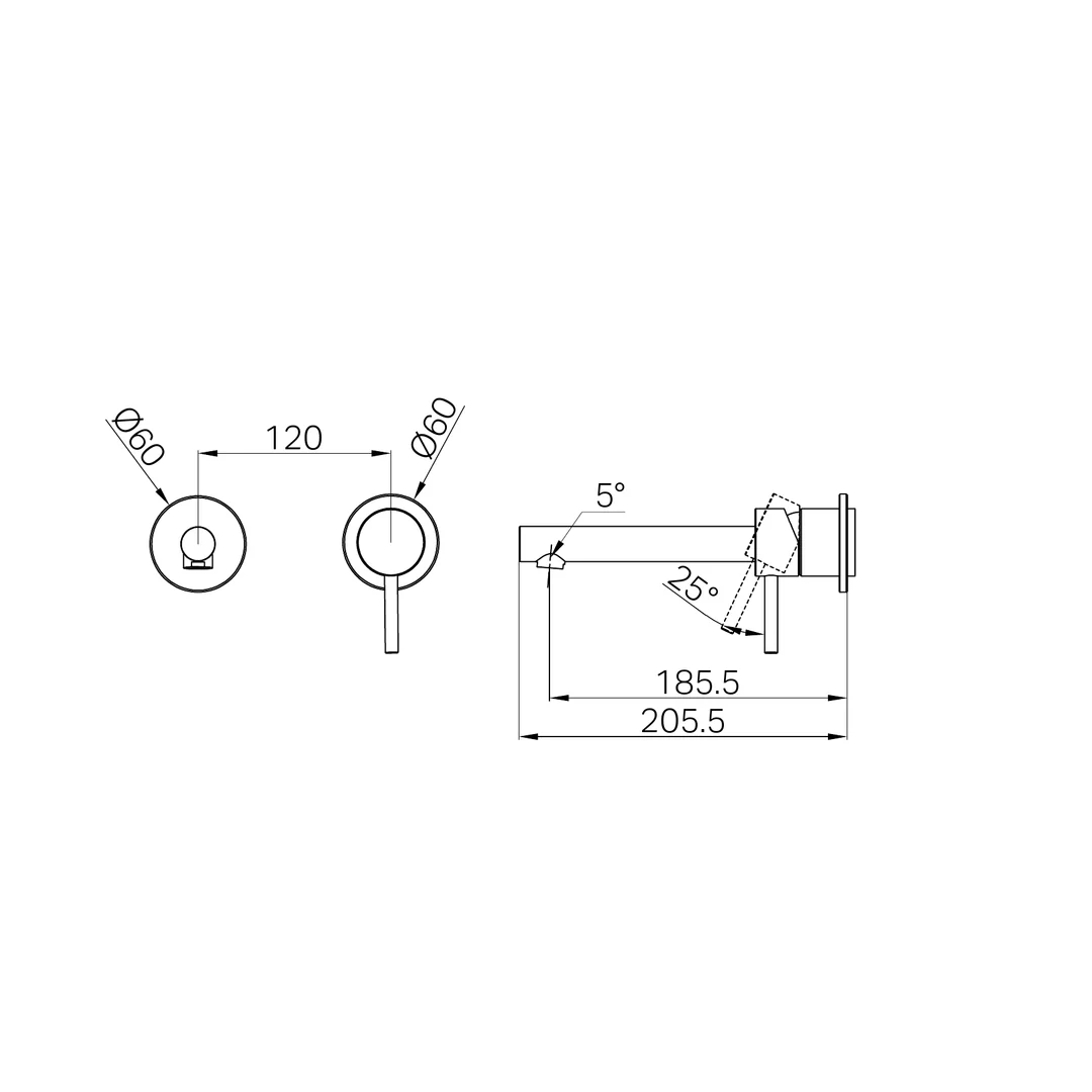 Nero Dolce Ii Wall Basin/Bath Mixer Separate Back Plate Trim Kits Only Chrome - Image 2