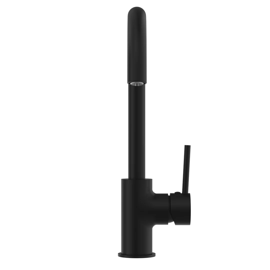 Nero Dolce Kitchen Mixer (Curved Spout) Matt Black - Image 6