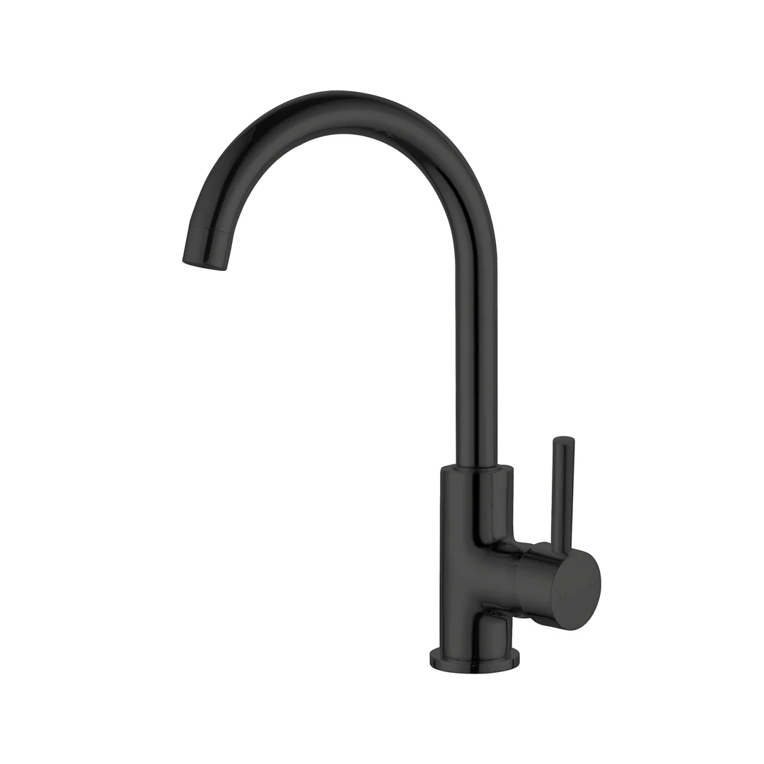 Nero Dolce Kitchen Mixer (Curved Spout) Matt Black - Image 7