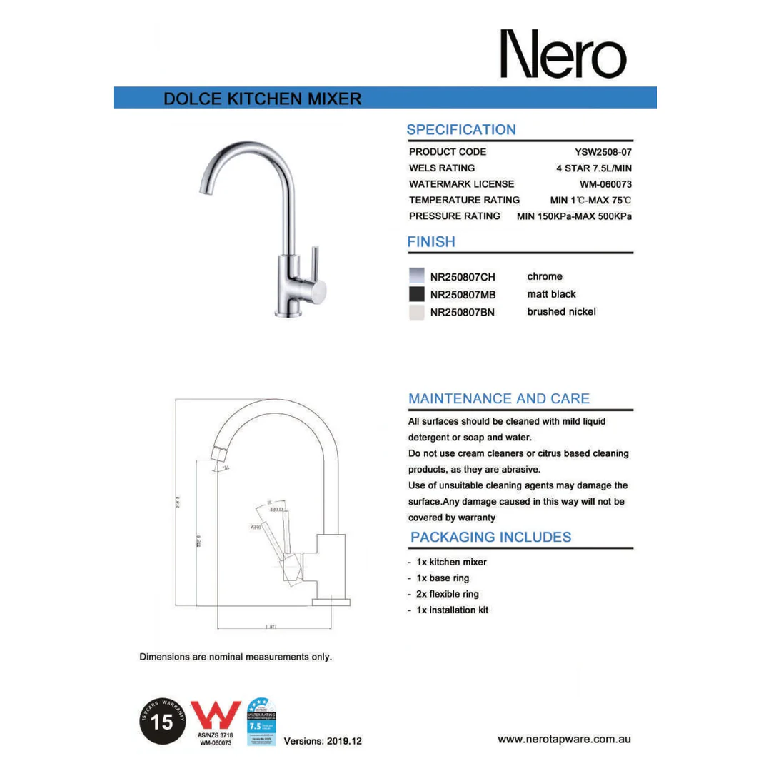 Nero Dolce Kitchen Mixer Chrome - Image 4
