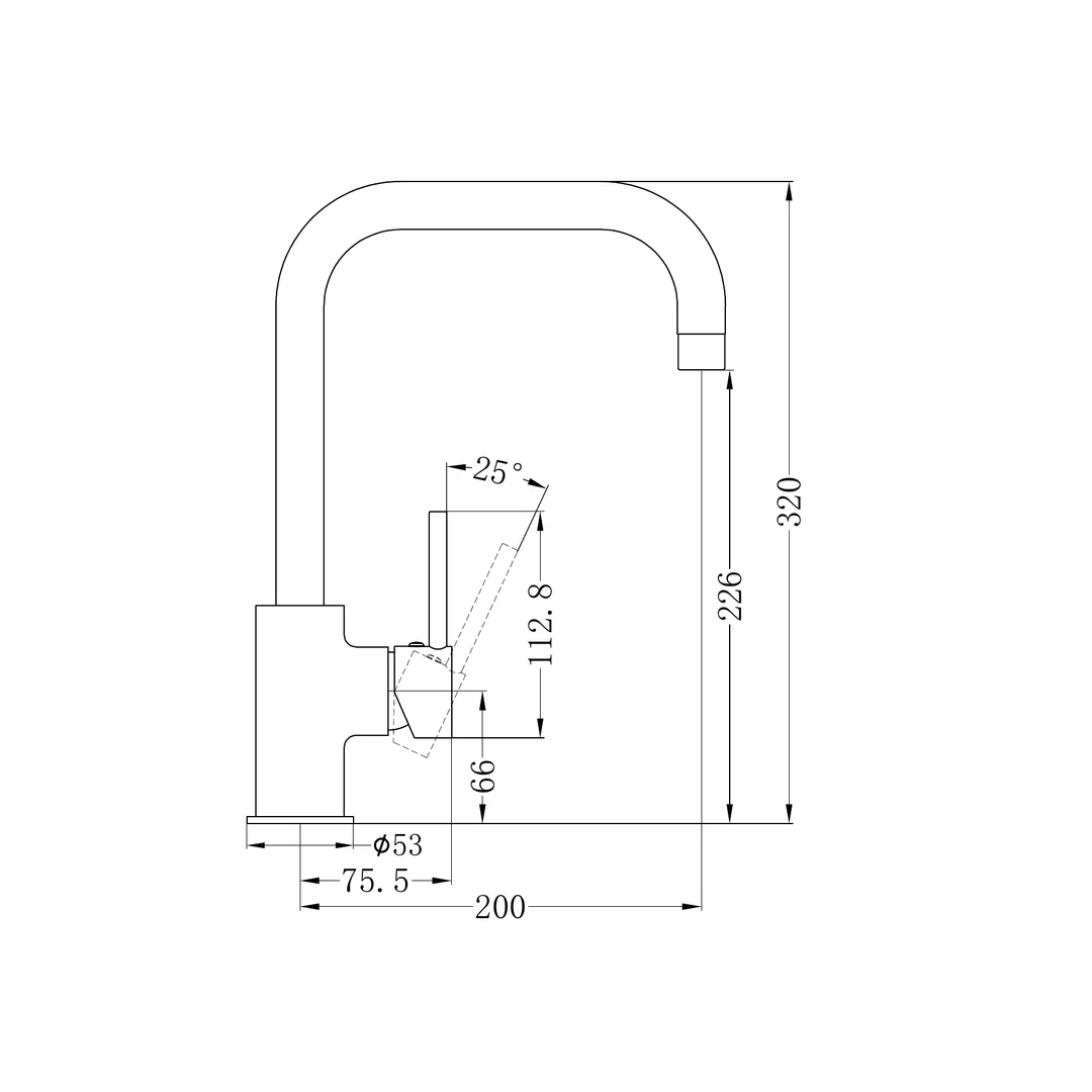 Nero Dolce Kitchen Mixer Square Shape Chrome - Image 3