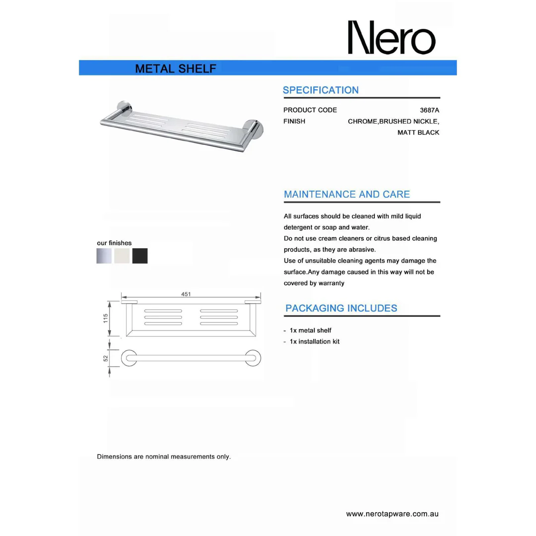 Nero Dolce Metal Shelf Chrome - Image 4