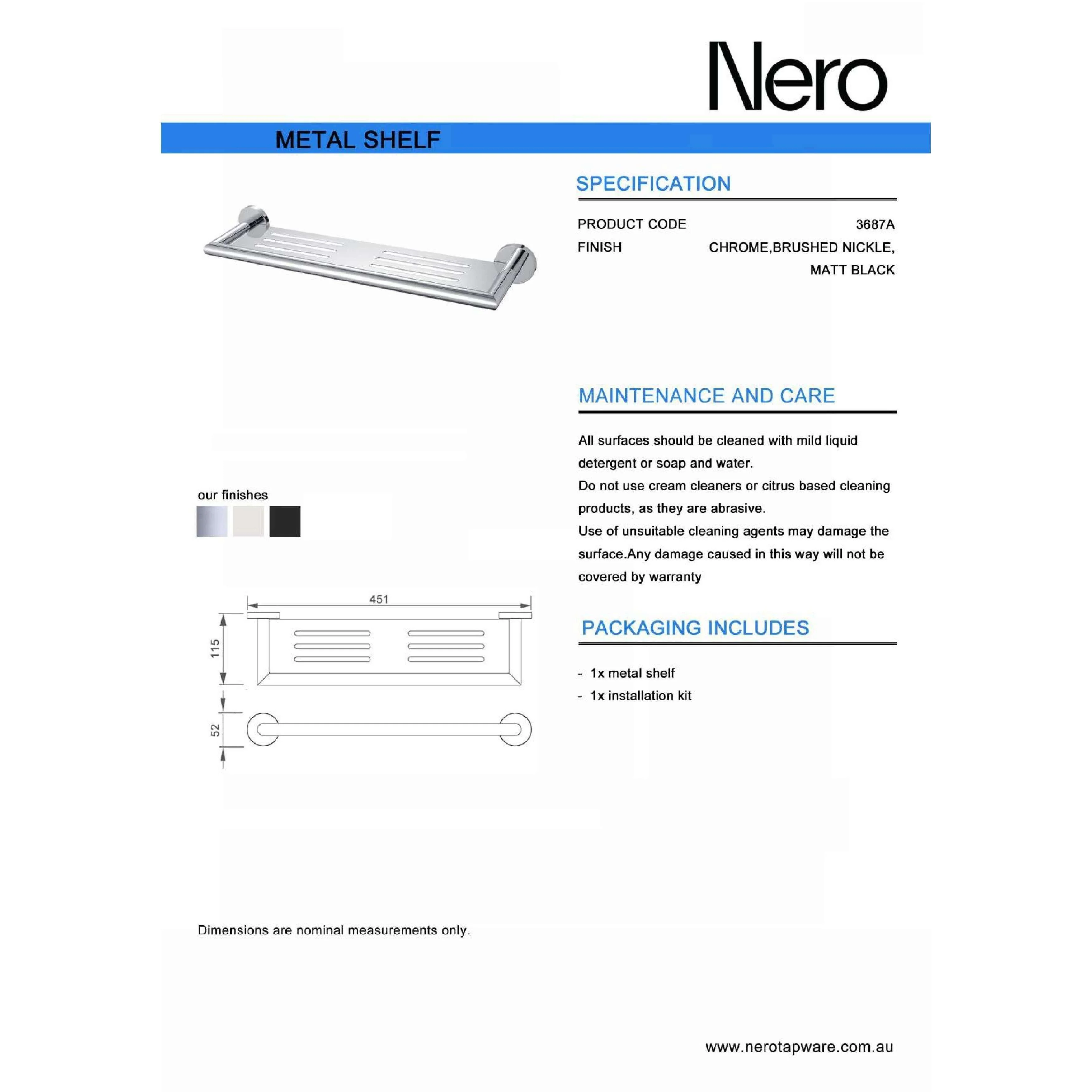 Nero Dolce Metal Shelf Chrome - Image 8