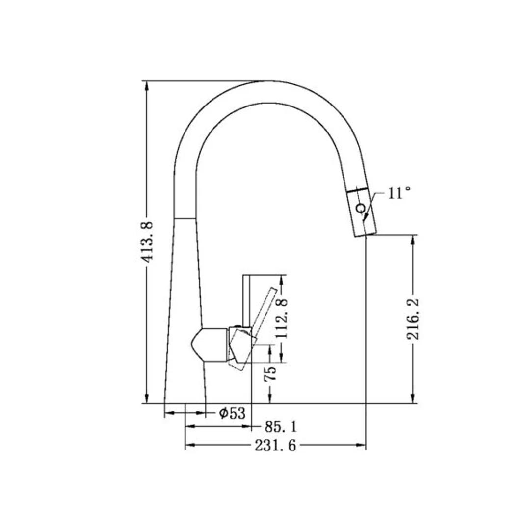 Nero Dolce Pull Out Sink Mixer With Vegie Spray Function Matte Black - Image 2