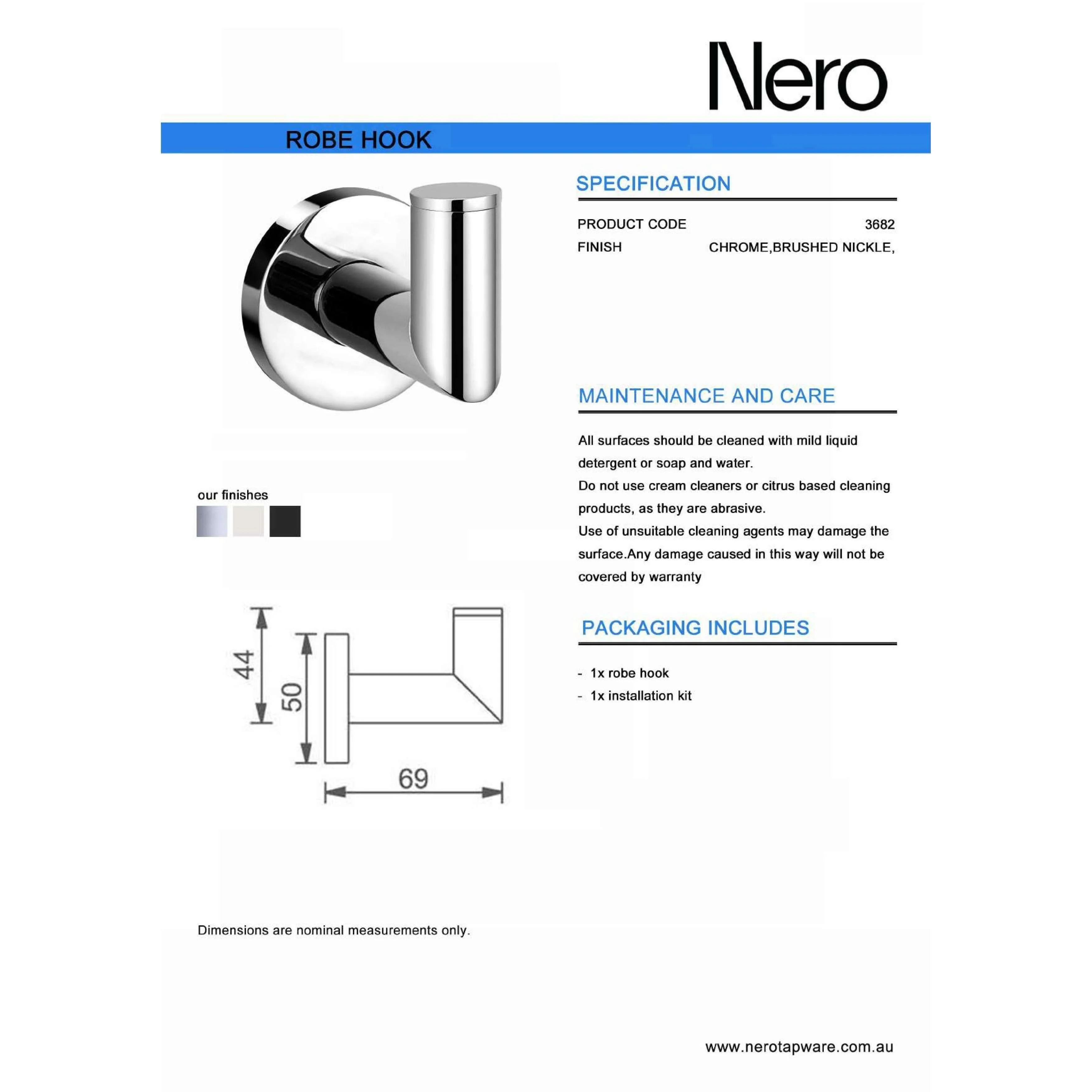 Nero Dolce Robe Hook Chrome - Image 6