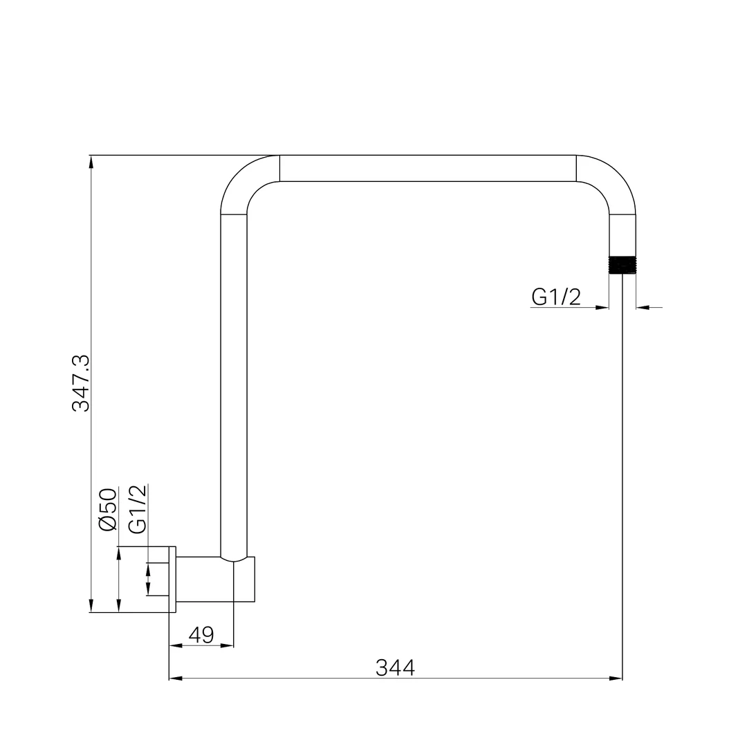 Nero Dolce Shower Arm Brushed Nickel - Image 3