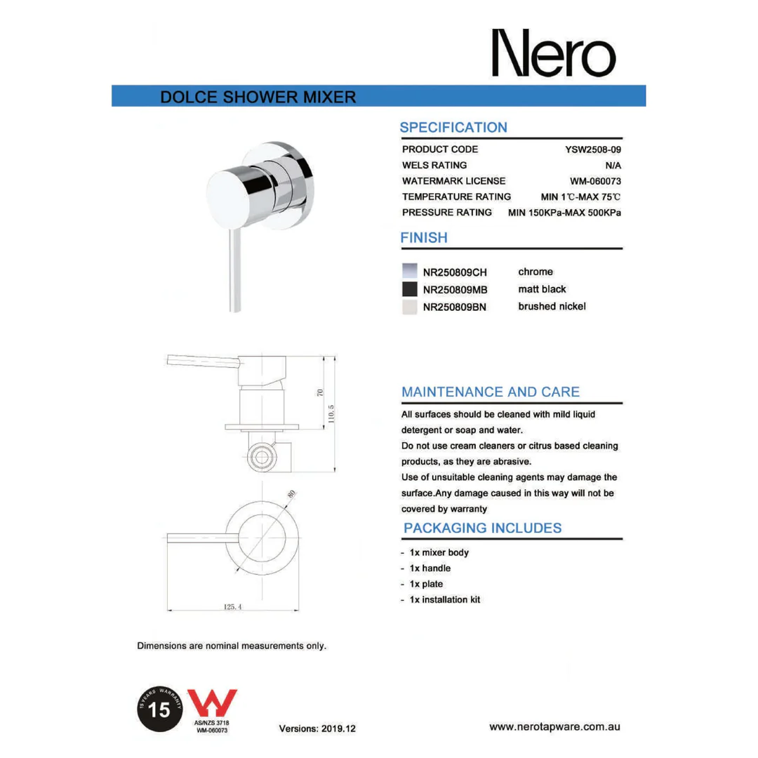 Nero Dolce Shower Mixer Chrome - Image 3