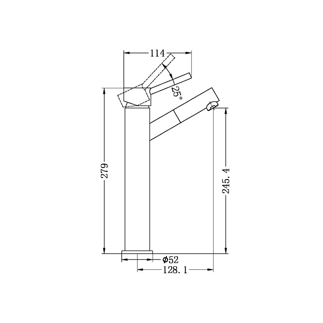Nero Dolce Tall Basin Mixer Angle Spout Chrome - Image 7
