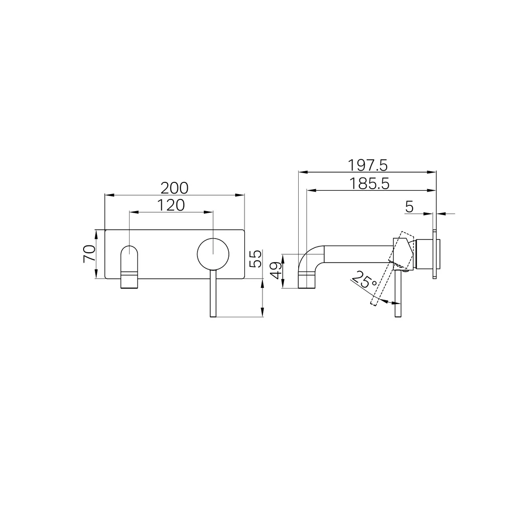 Nero Dolce Wall Basin/Bath Mixer Trim Kits Only Gun Metal - Image 2