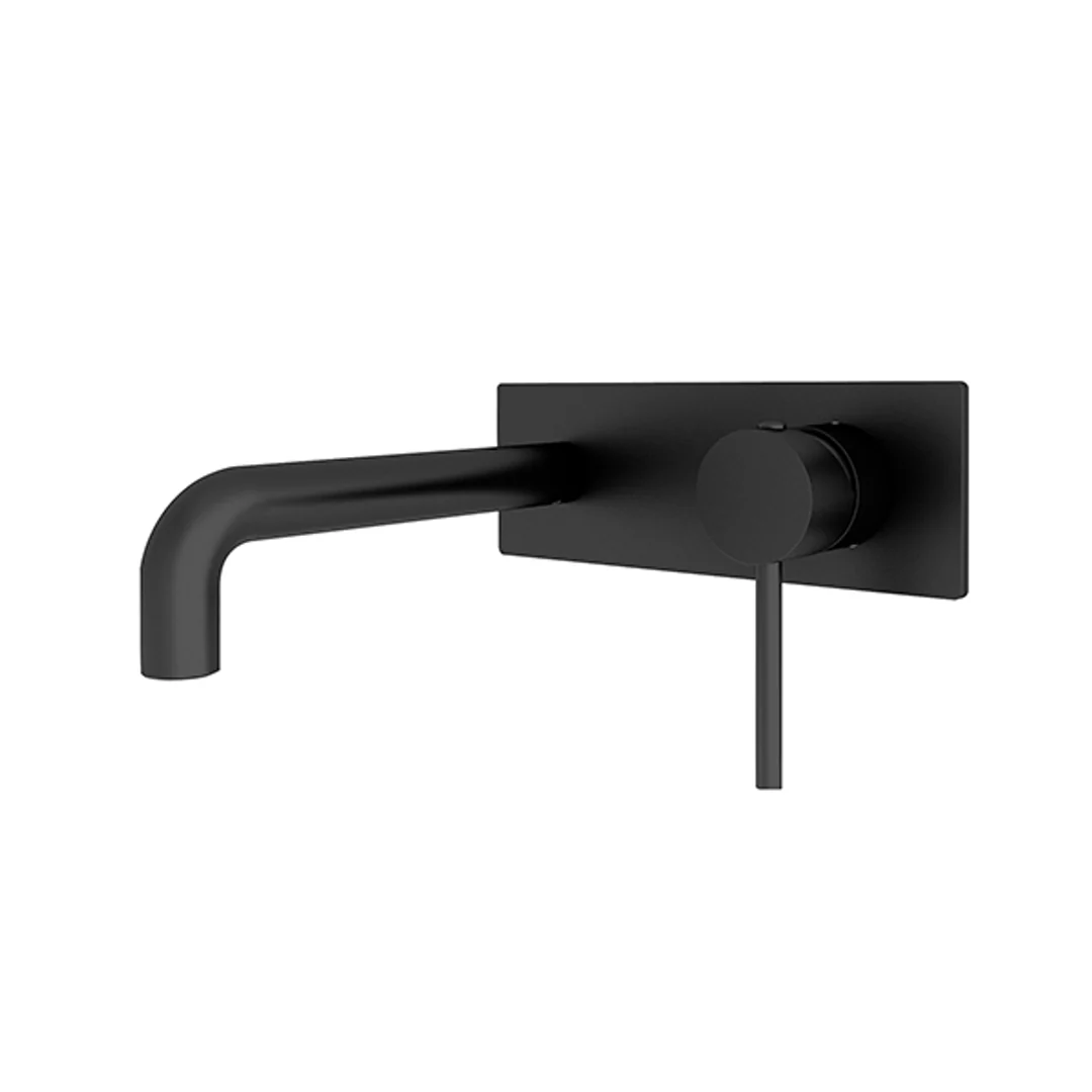 Nero Dolce Wall Basin Mixer (Stylish Spout) Matt Black - Image 2