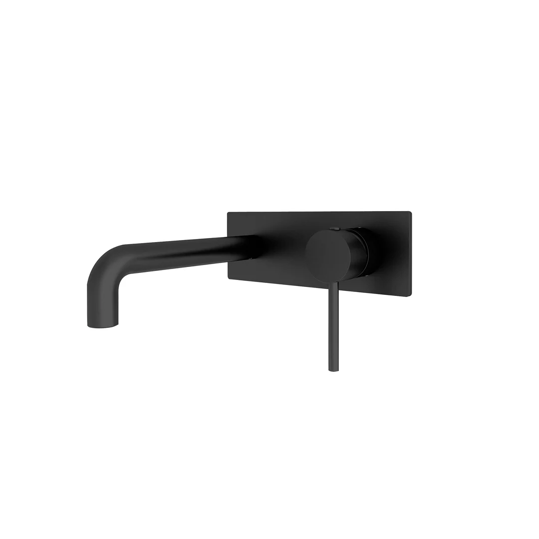 Nero Dolce Wall Basin Mixer (Stylish Spout) Matt Black - Image 3