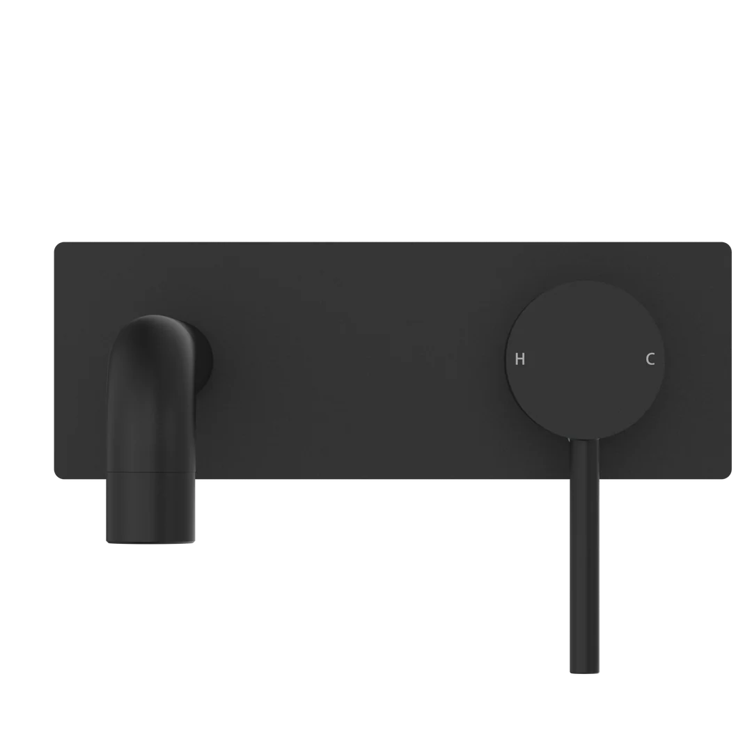Nero Dolce Wall Basin Mixer (Stylish Spout) Matt Black - Image 4