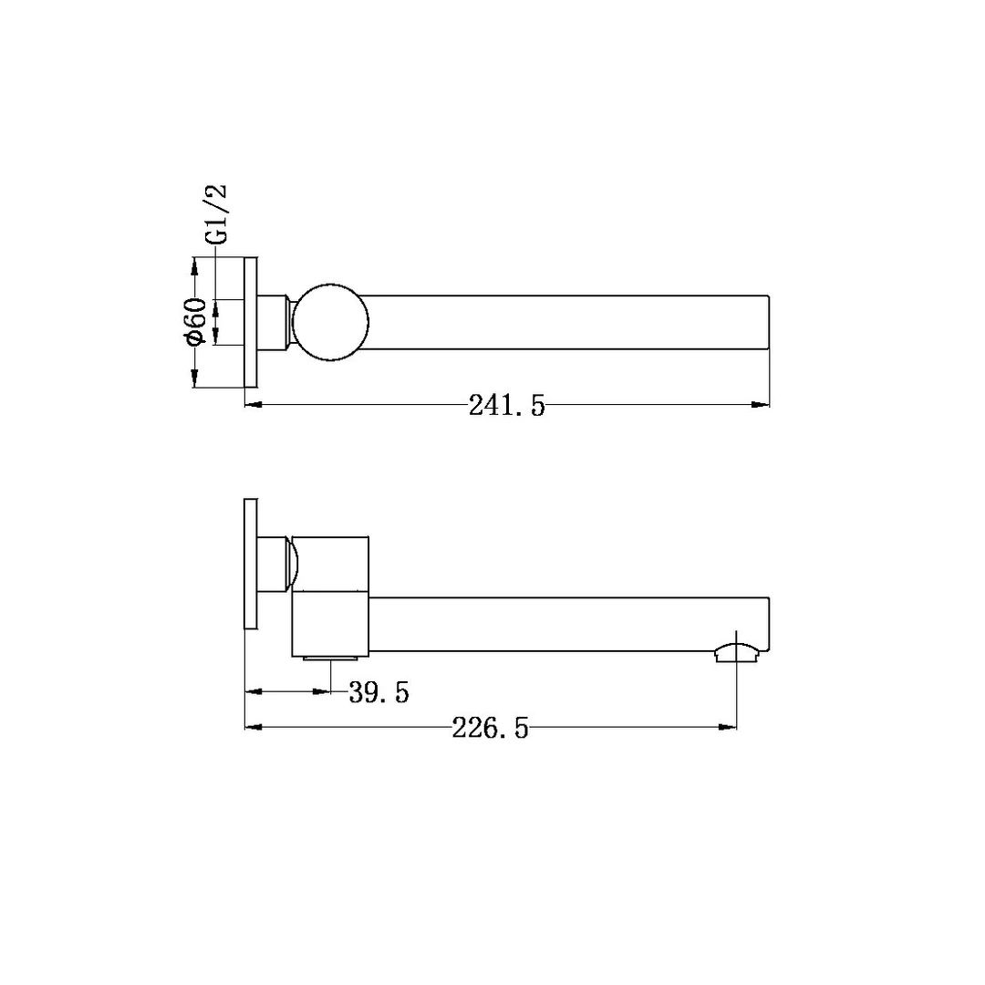 Nero Dolce Wall Mounted Swivel Bath Spout Chrome - Image 4