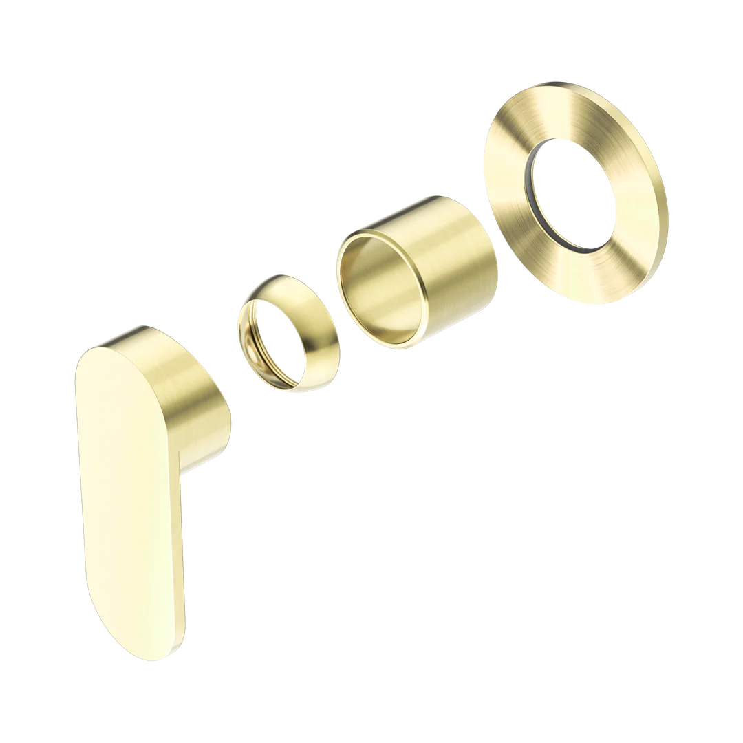 Nero Ecco Shower Mixer 80Mm Round Plate Trim Kits Only Brushed Gold