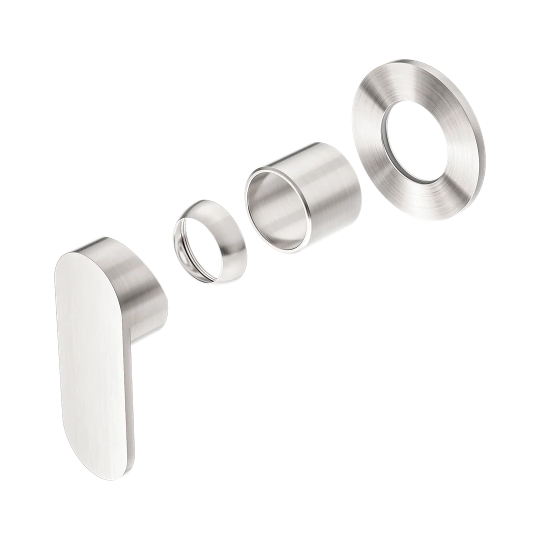 Nero Ecco Shower Mixer 80Mm Round Plate Trim Kits Only Brushed Nickel