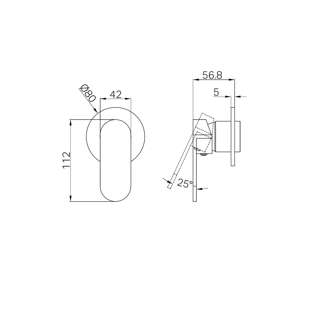 Nero Ecco Shower Mixer 80Mm Round Plate Trim Kits Only Gun Metal - Image 2