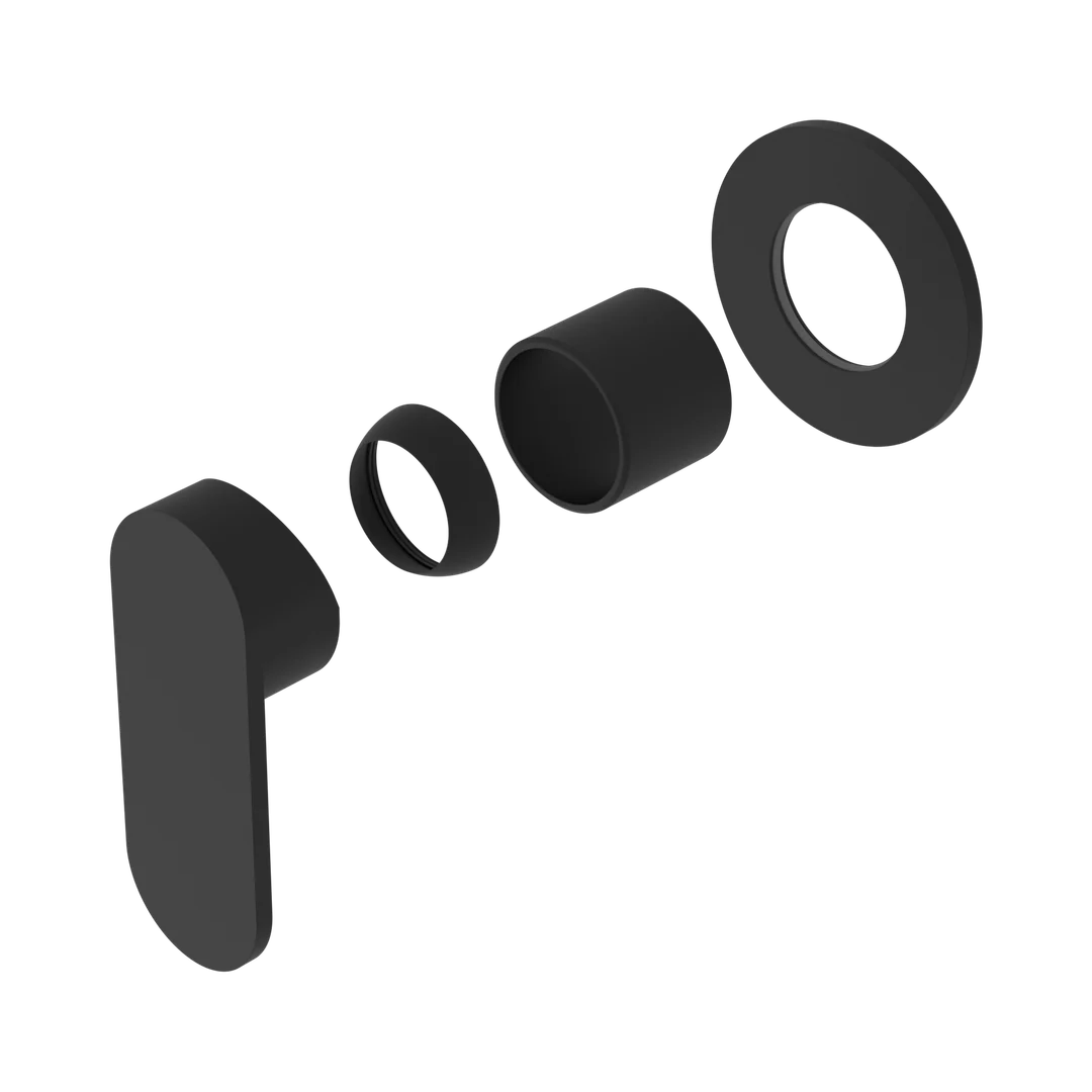Nero Ecco Shower Mixer 80Mm Round Plate Trim Kits Only Matte Black