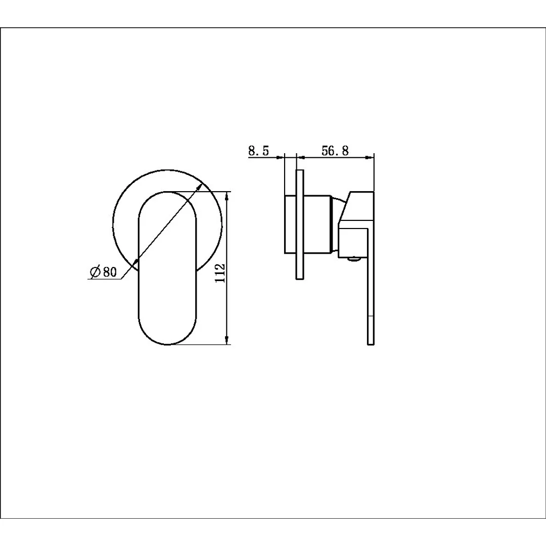 Nero Ecco Shower Mixer Round Back Plate. Nr301311Dch - Image 2
