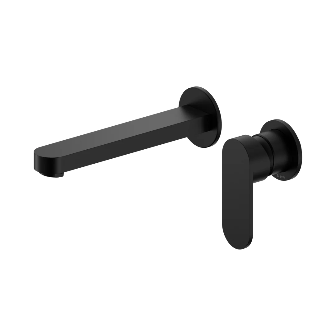 Nero Ecco Wall Basin/Bath Mixer Separate Back Plate 60Mm Matte Black
