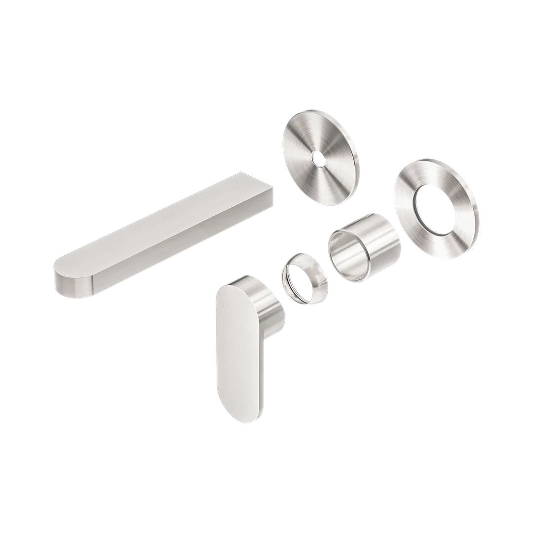Nero Ecco Wall Basin/Bath Mixer Separate Back Plate Trim Kits Only Brushed Nickel