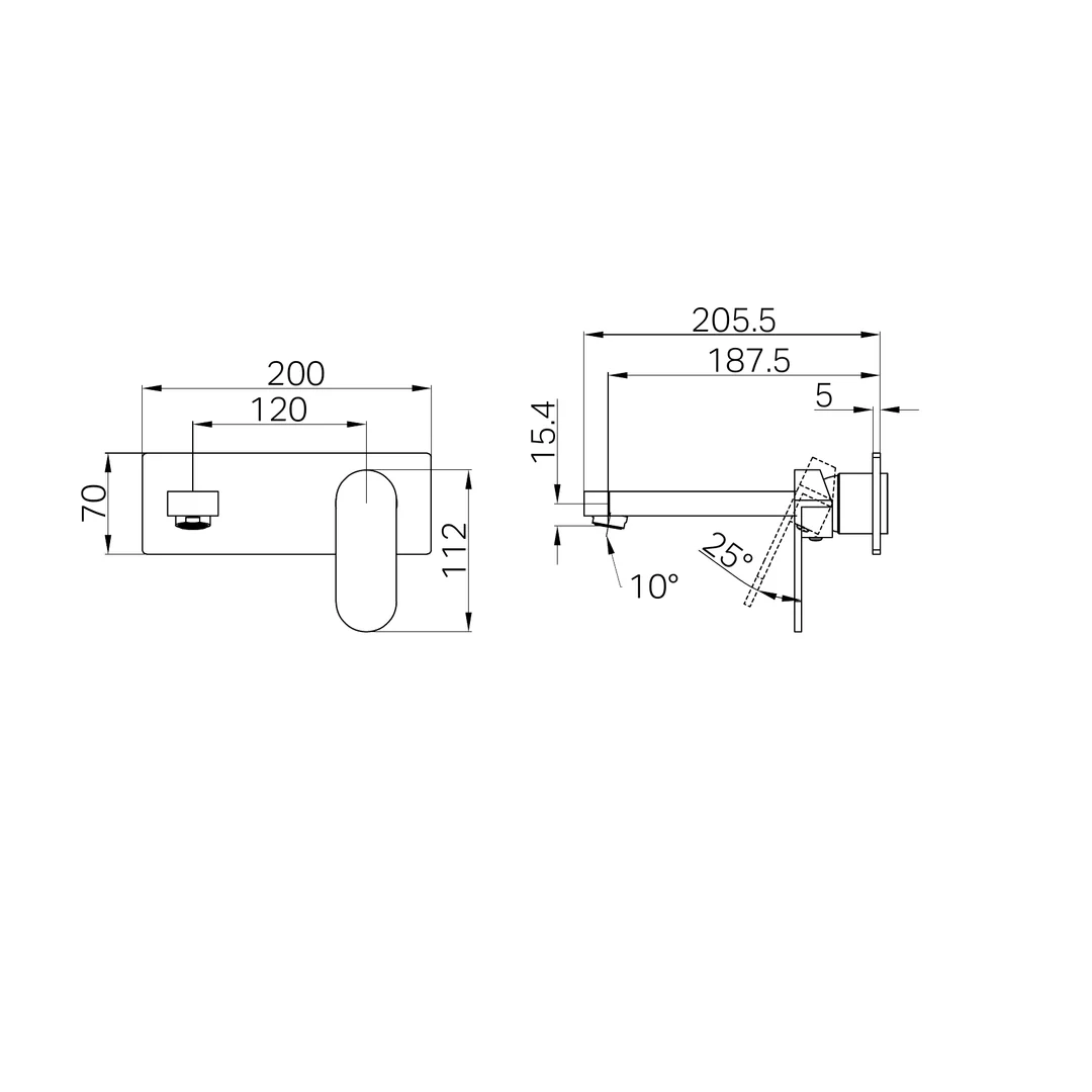 Nero Ecco Wall Basin/Bath Mixer Trim Kits Only Gun Metal - Image 2