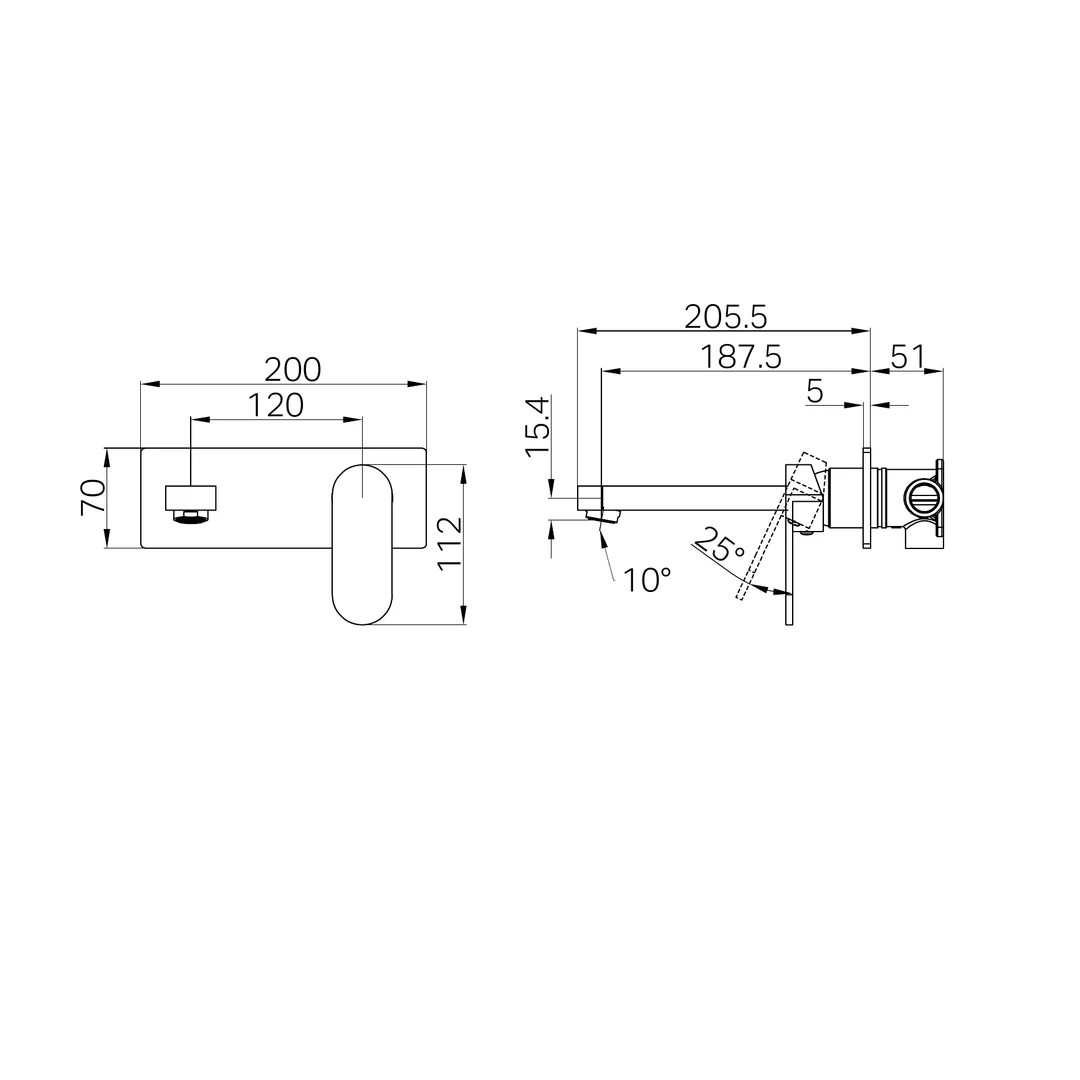 Nero Ecco Wall Basin Mixer Chrome - Image 3