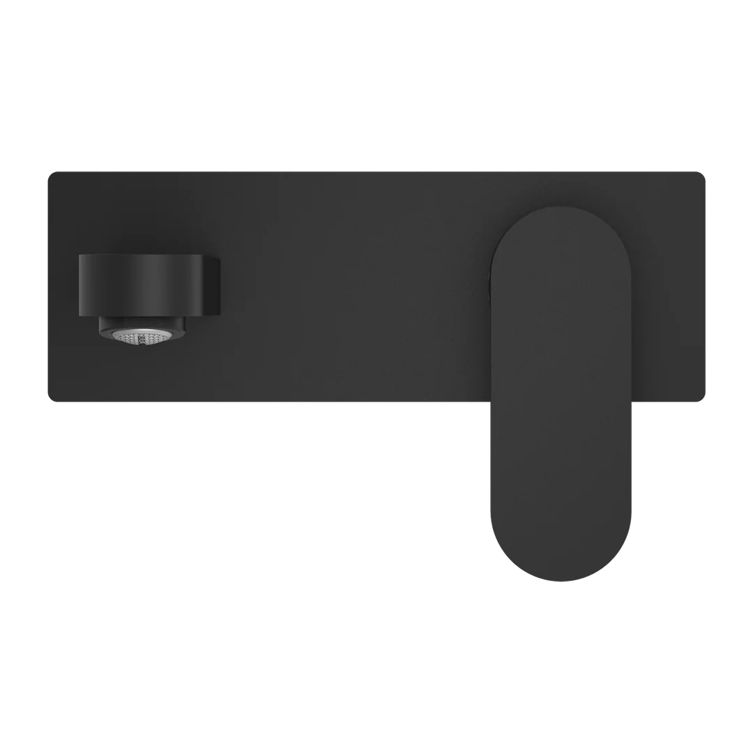 Nero Ecco Wall Basin Mixer  Matt Black - Image 5
